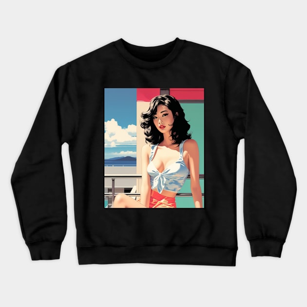 Japanese Girl Crewneck Sweatshirt by AnimeVision